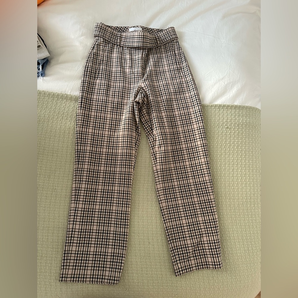 Wilfred Checkered High-Waisted Trousers
